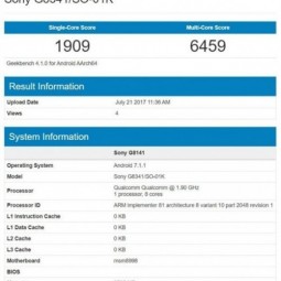Sony Xperia XZ1 lộ điểm hiệu năng, tích hợp chip Snapdragon 835