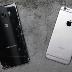 Galaxy Note 7 và iPhone 6s đọ độ bền khi thả rơi