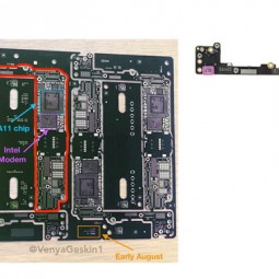 Bo mạch iPhone 7s Plus: Chip xử lý A11 và modem của Intel